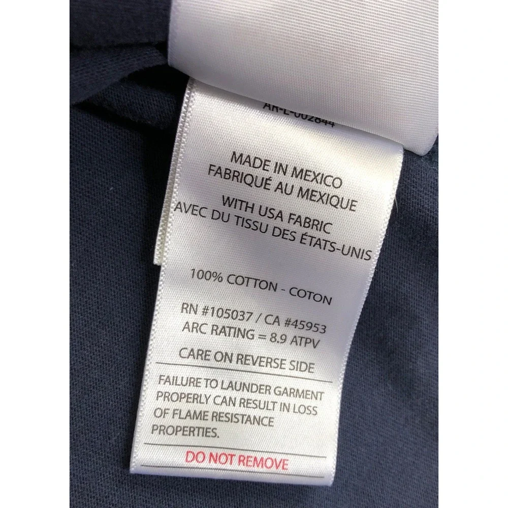 Ariat FR Work Shirt Mens Large Navy Blue Flame Resistant CAT 2 Knit Short Sleeve - Picture 6 of 11